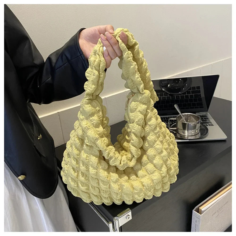 Eloisa pleated and embroidered shoulder bag-Elly Rose