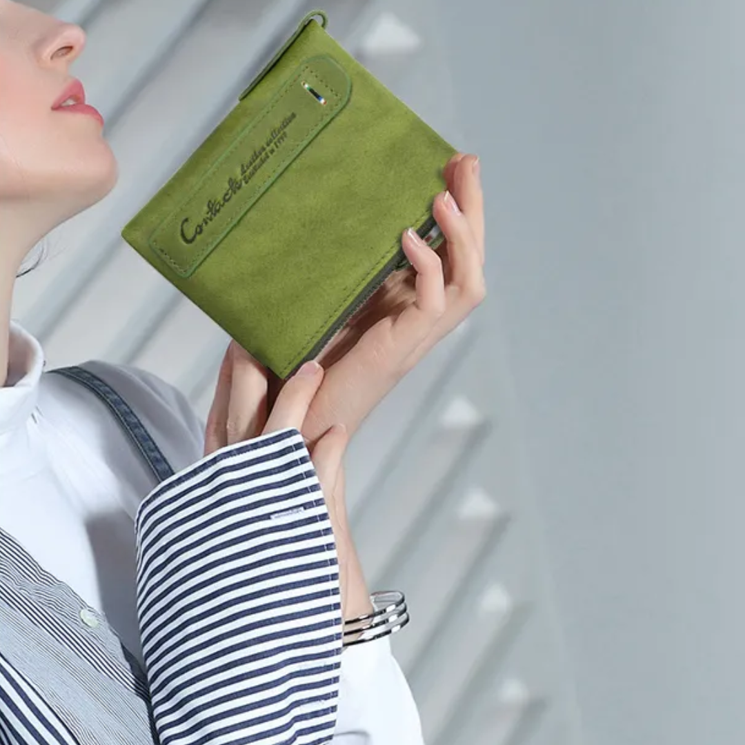 Compact wallet with double zipper closure | Practical and elegant-Elly Rose