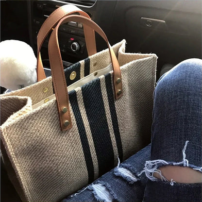 Silverstar vintage striped handbag-Elly Rose