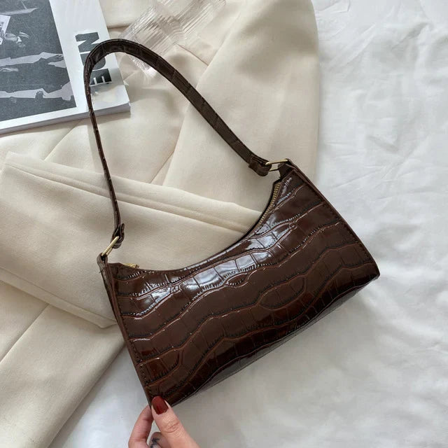 Tilly | Shiny shoulder bag with alligator motif-Elly Rose