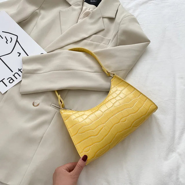 Tilly | Shiny shoulder bag with alligator motif-Elly Rose
