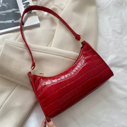 Tilly | Shiny shoulder bag with alligator motif-Elly Rose