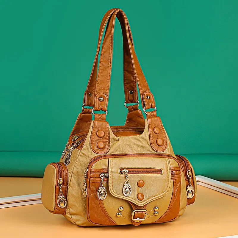 Aletta - Elegant shoulder bag in soft vegetable leather-Elly Rose