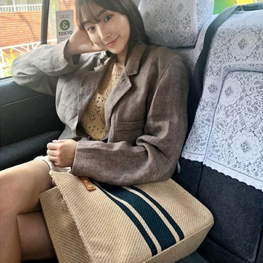 Silverstar vintage striped handbag-Elly Rose