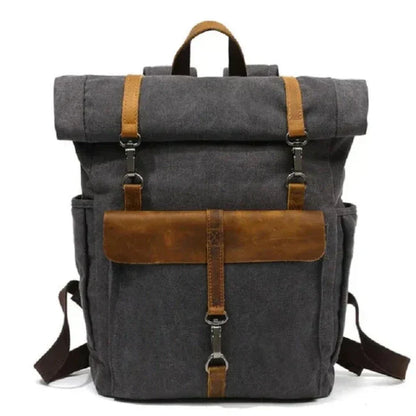 Benjamin | Large Canvas Laptop Travel Backpack-Elly Rose