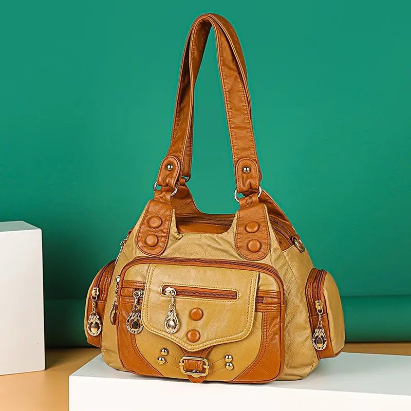 Aletta - Elegant shoulder bag in soft vegetable leather-Elly Rose