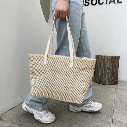 Nera | Elegant straw beach bag-Elly Rose