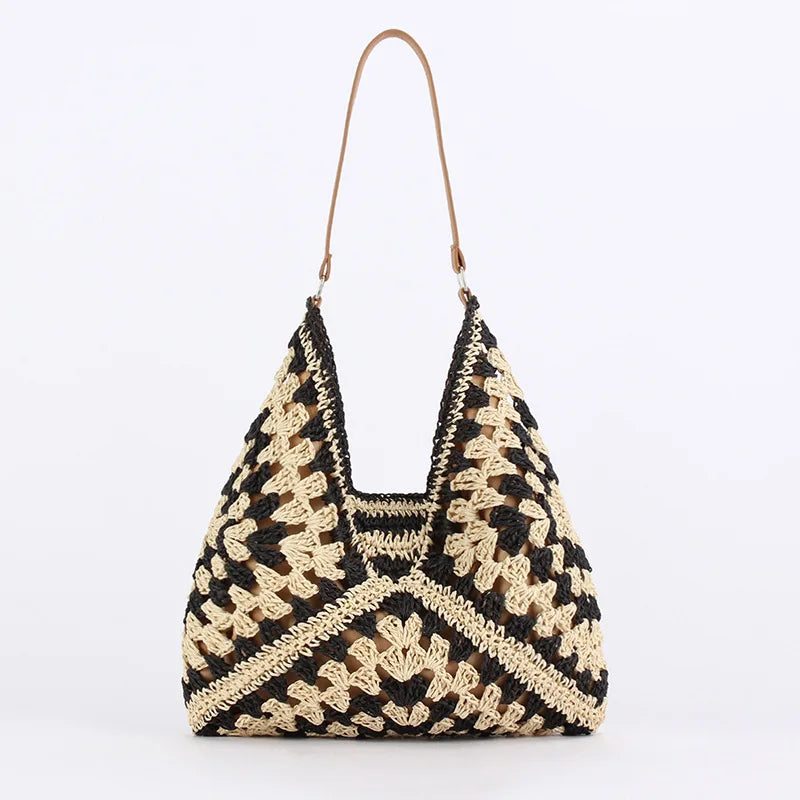 Hollow vintage tote bag-Elly Rose