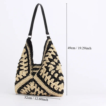 Hollow vintage tote bag-Elly Rose