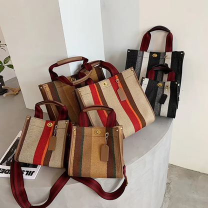 Ivy - Women's striped tote bag - Elegant and versatile-Elly Rose