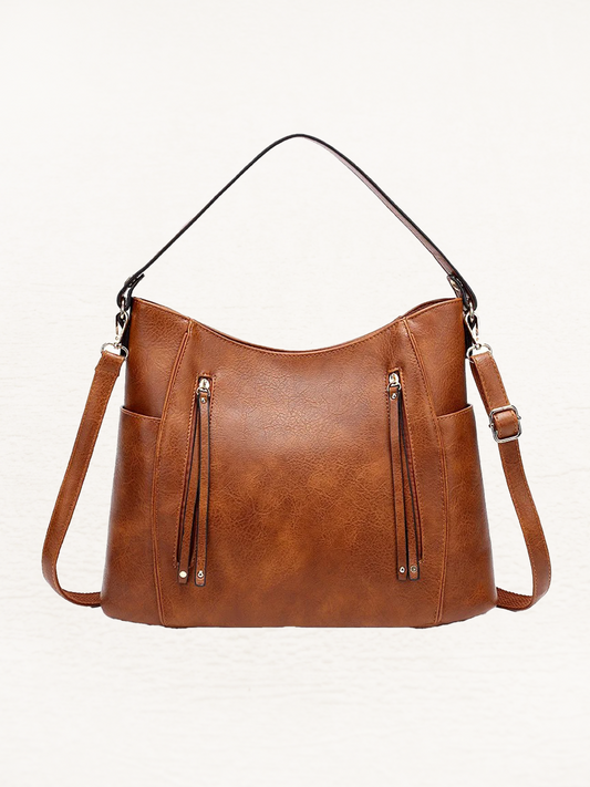 Renée Large leather shoulder bag for ladies | Retro Handbag | Shopper-Elly Rose