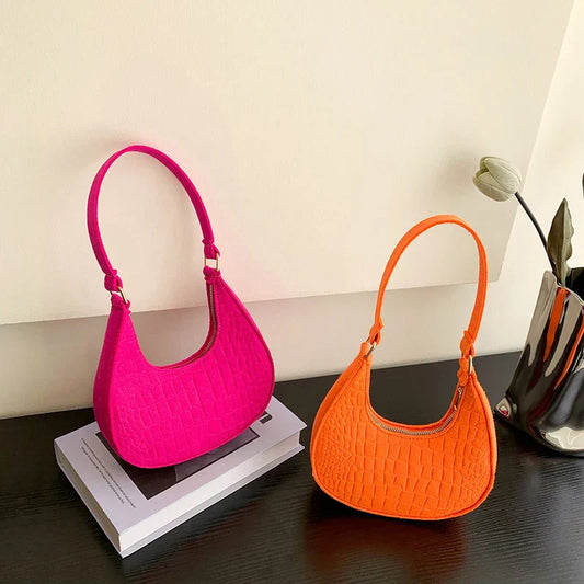 Felt half-moon shoulder bag-Elly Rose