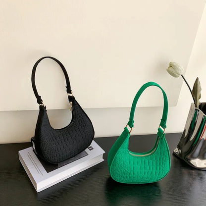 Felt half-moon shoulder bag-Elly Rose