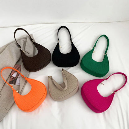 Felt half-moon shoulder bag-Elly Rose
