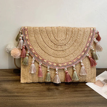 Melina - Retro shoulder bag with pompom-Elly Rose