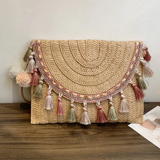 Melina - Retro shoulder bag with pompom-Elly Rose