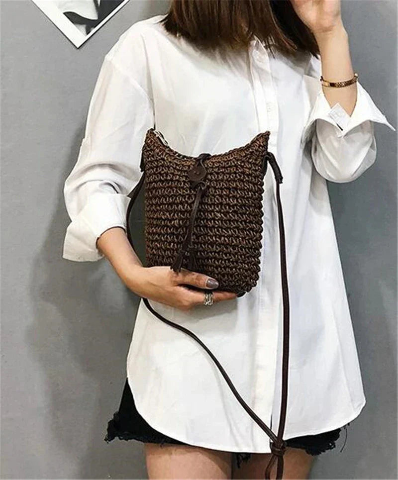 Sunkissed summer wicker shoulder bag-Elly Rose