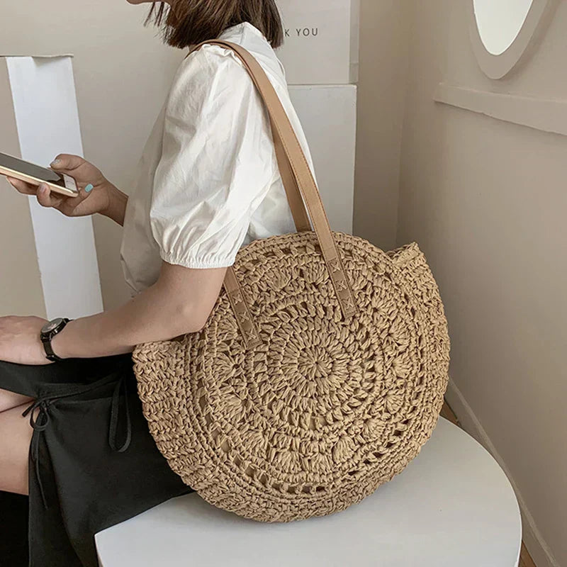 Zoë | Elegant and multifunctional handmade straw bag-Elly Rose