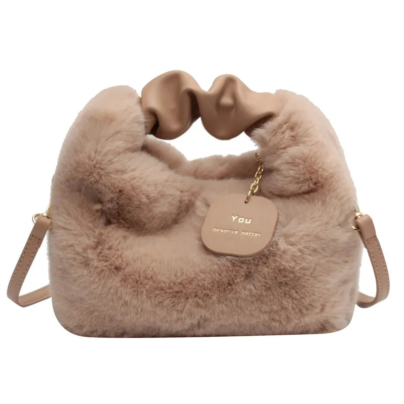 Plush - Deluxe plush tote bag for ladies-Elly Rose
