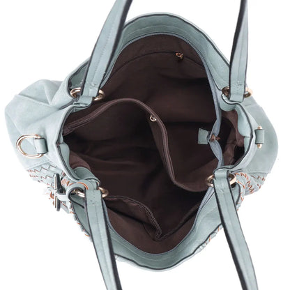 BellaViva Woven PU shopping bag-Elly Rose