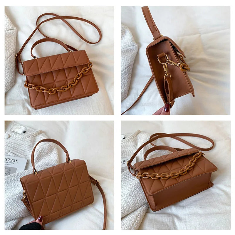 Glamoura Plaid Crossbody Shoulder Bag-Elly Rose