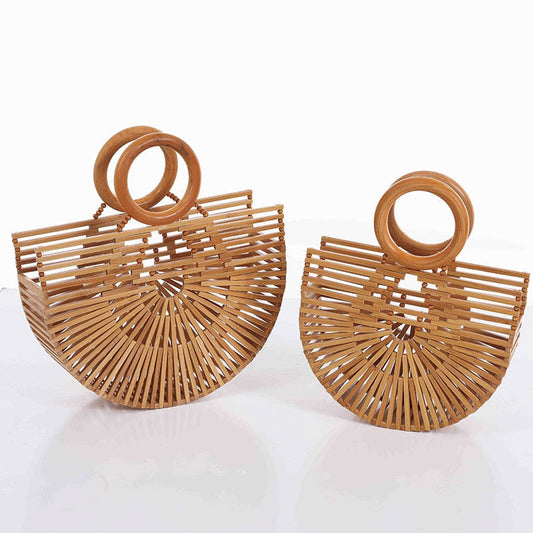 WoodenBag I Bamboo pouch for women-Elly Rose