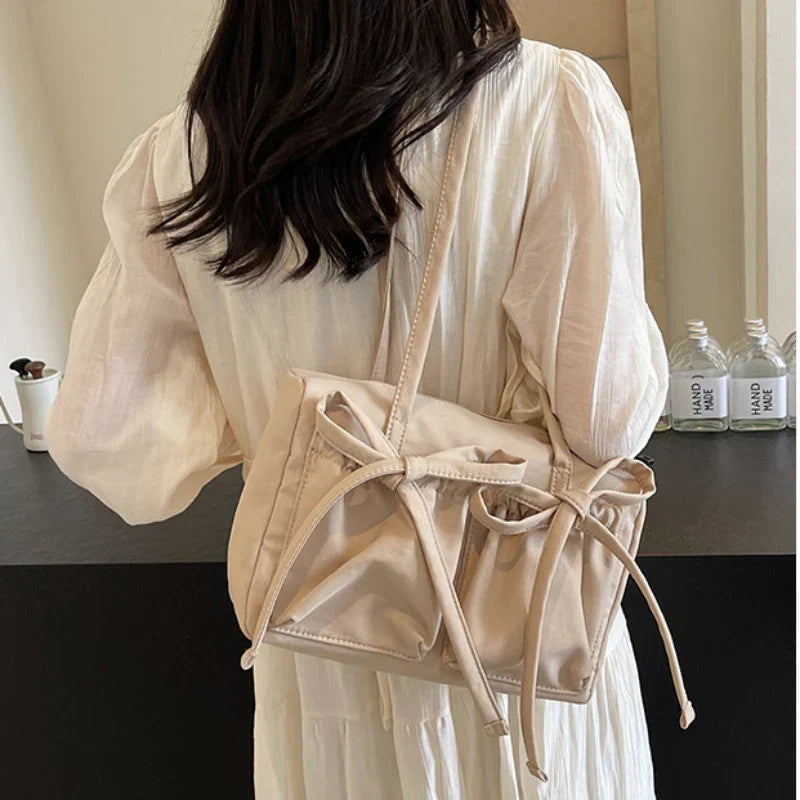Nylon shoulder bag with bow Fina Moda-Elly Rose