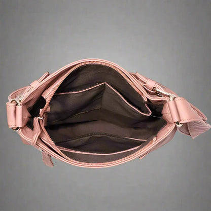 Zara | Soft leather shoulder bag with multiple compartments.-Elly Rose
