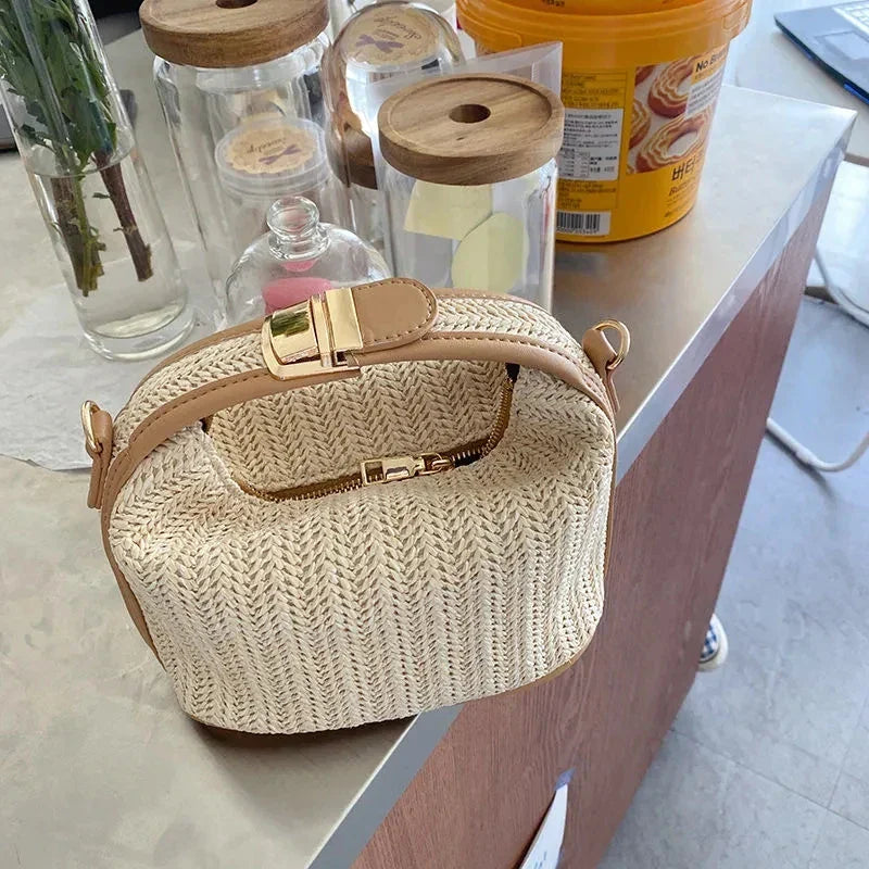 Charm by CocoStyle: straw shoulder bag-Elly Rose