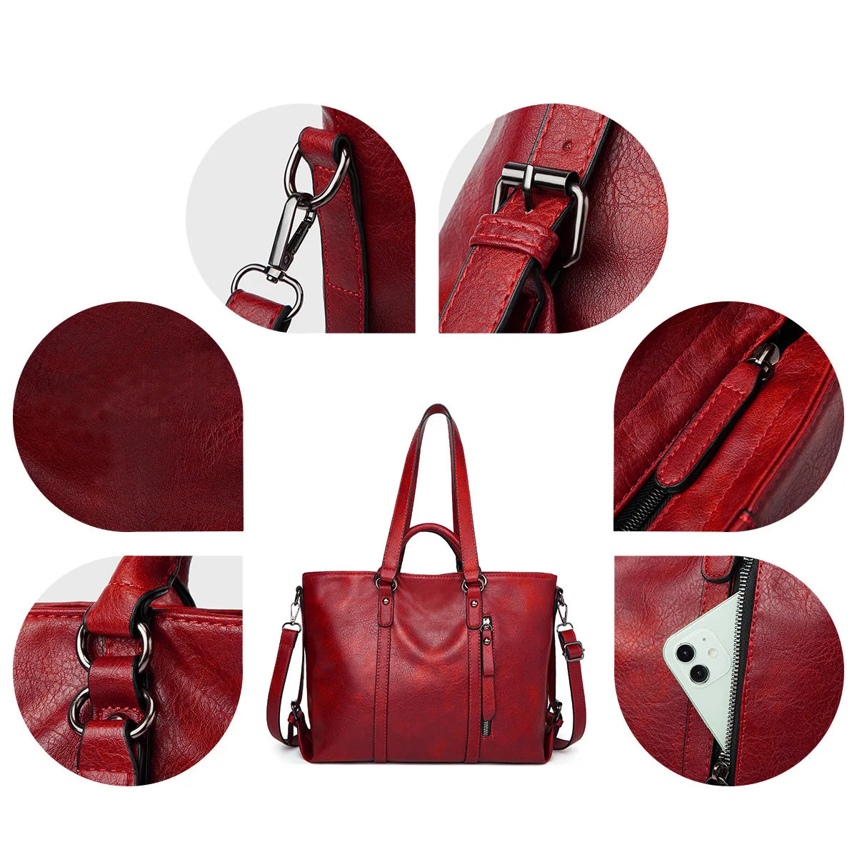 Sign | "Large leather shoulder bag".-Elly Rose