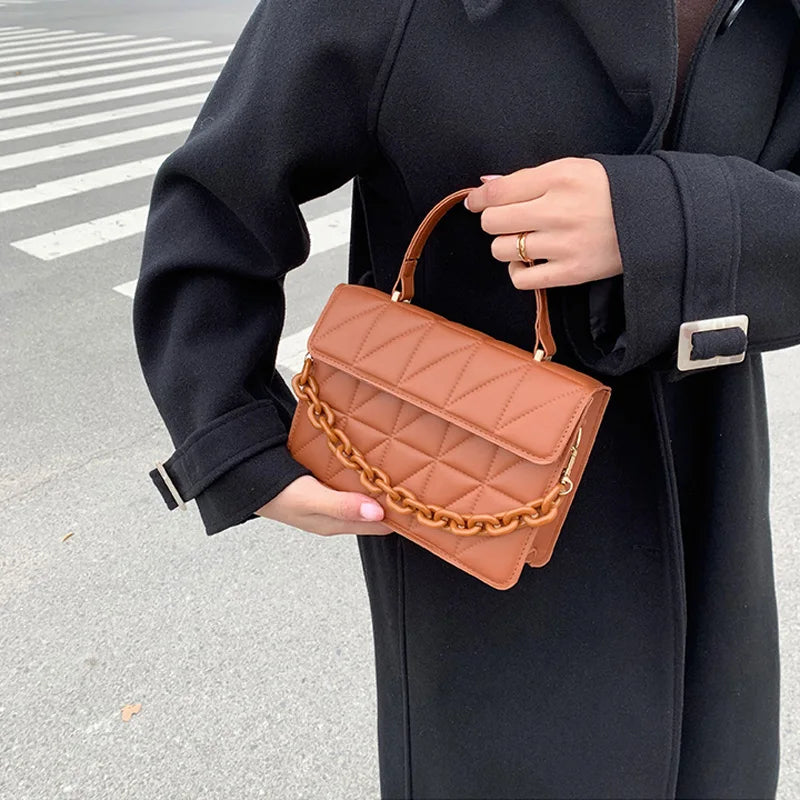 Glamoura Plaid Crossbody Shoulder Bag-Elly Rose