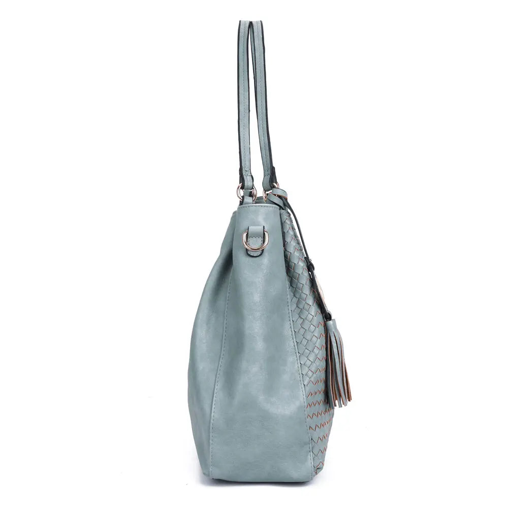 BellaViva Woven PU shopping bag-Elly Rose