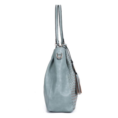 BellaViva Woven PU shopping bag-Elly Rose