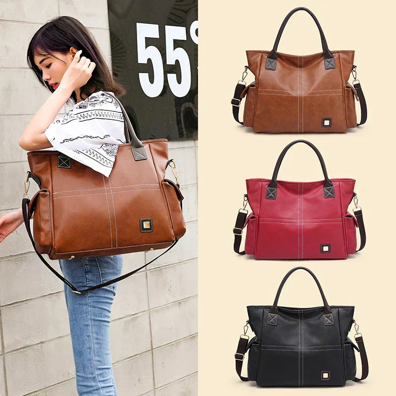 Svala | Large leather tote bag-Elly Rose