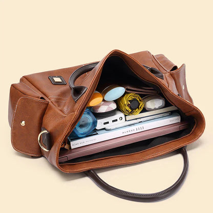 Svala | Large leather tote bag-Elly Rose