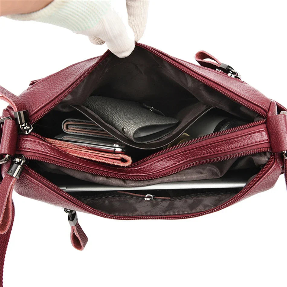 Eleganza leather shoulder bag-Elly Rose