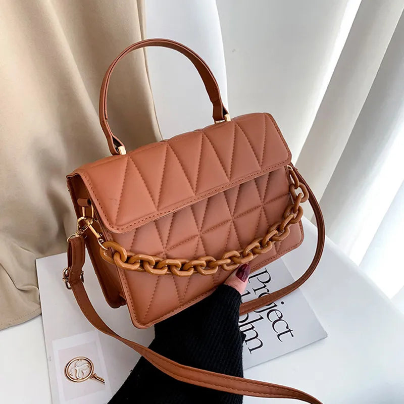 Glamoura Plaid Crossbody Shoulder Bag-Elly Rose