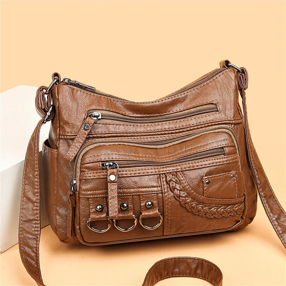 Ayla - Elegant vintage-style vegan leather handbags-Elly Rose