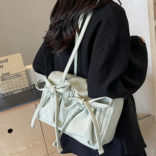 Nylon shoulder bag with bow Fina Moda-Elly Rose