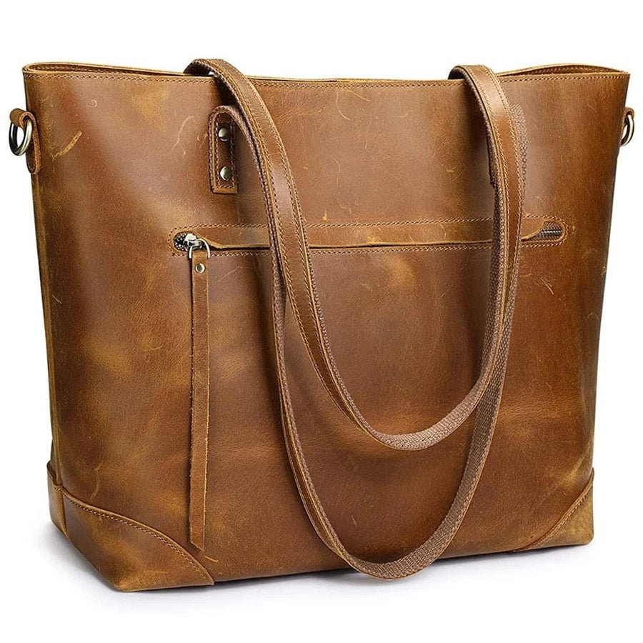 Wrenley - Vintage leather tote bag-Elly Rose