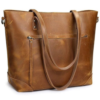 Wrenley - Vintage leather tote bag-Elly Rose