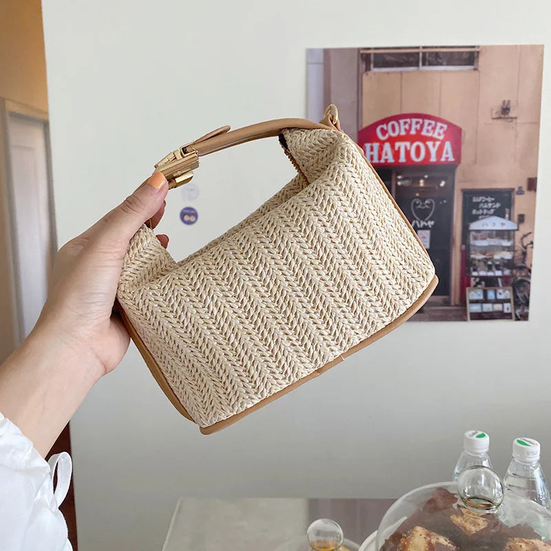Charm by CocoStyle: straw shoulder bag-Elly Rose