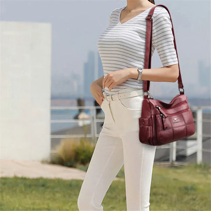 Eleganza leather shoulder bag-Elly Rose