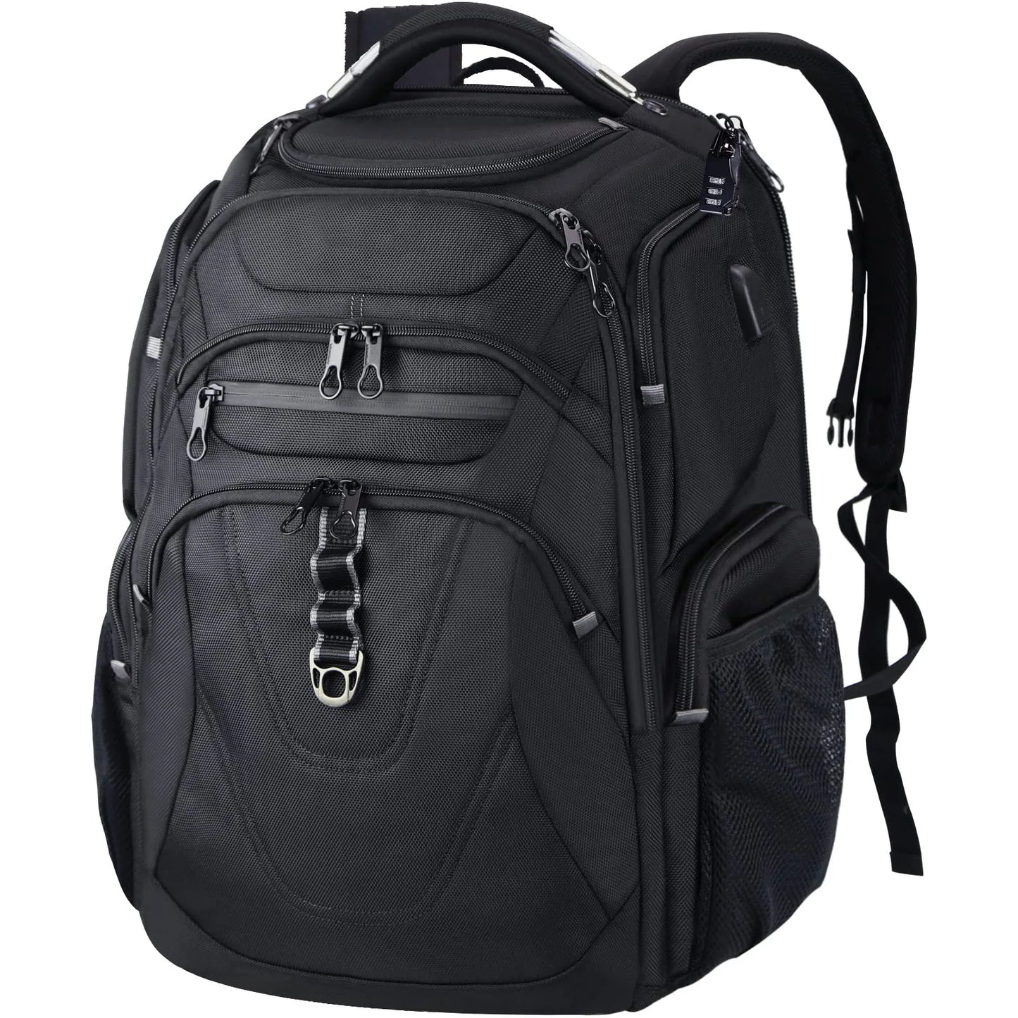 Waterproof canvas travel backpack for laptop with USB charging port-Elly Rose