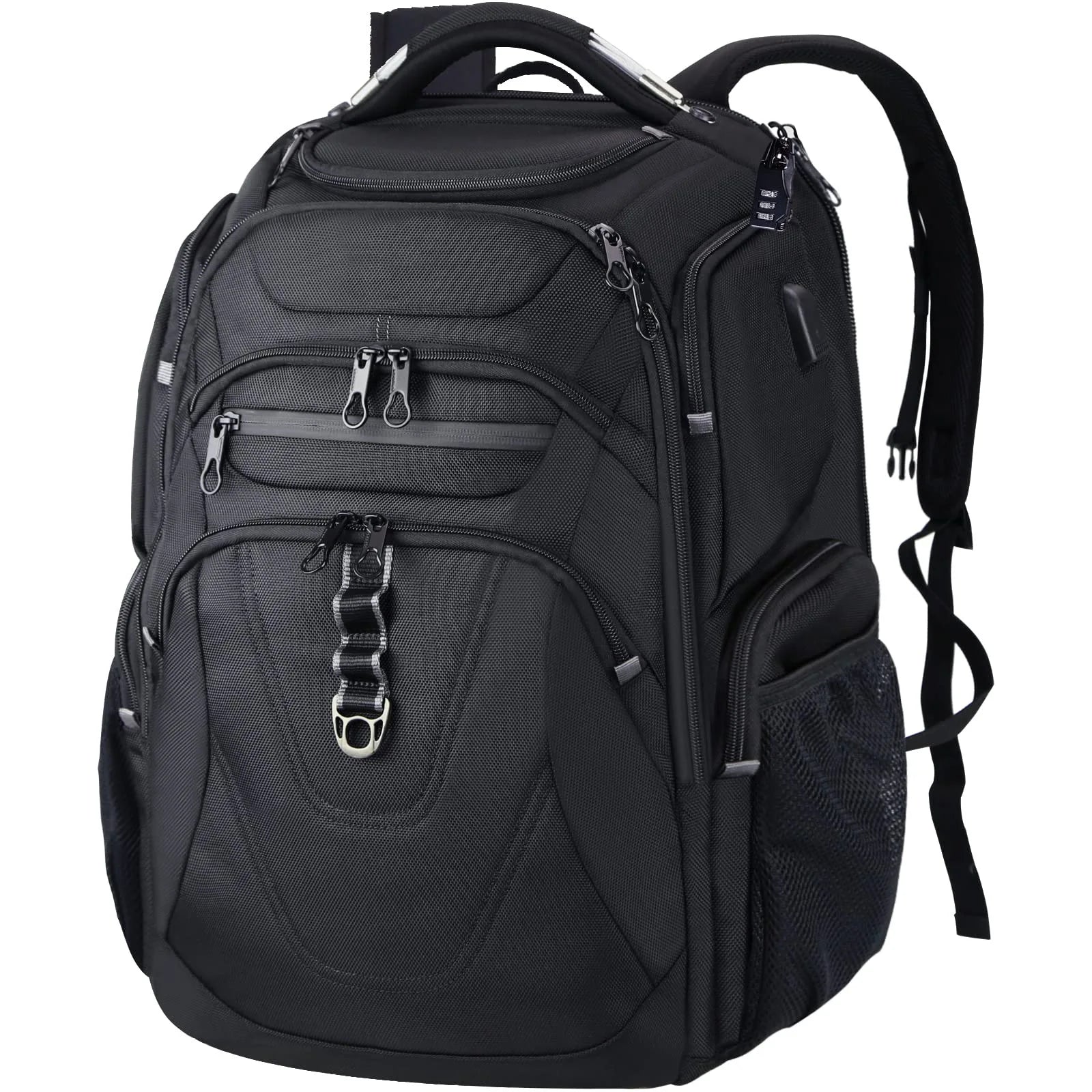 Waterproof canvas travel backpack for laptop with USB charging port-Elly Rose
