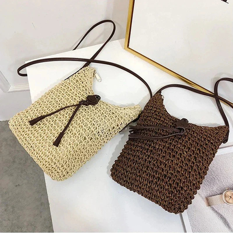 Sunkissed summer wicker shoulder bag-Elly Rose