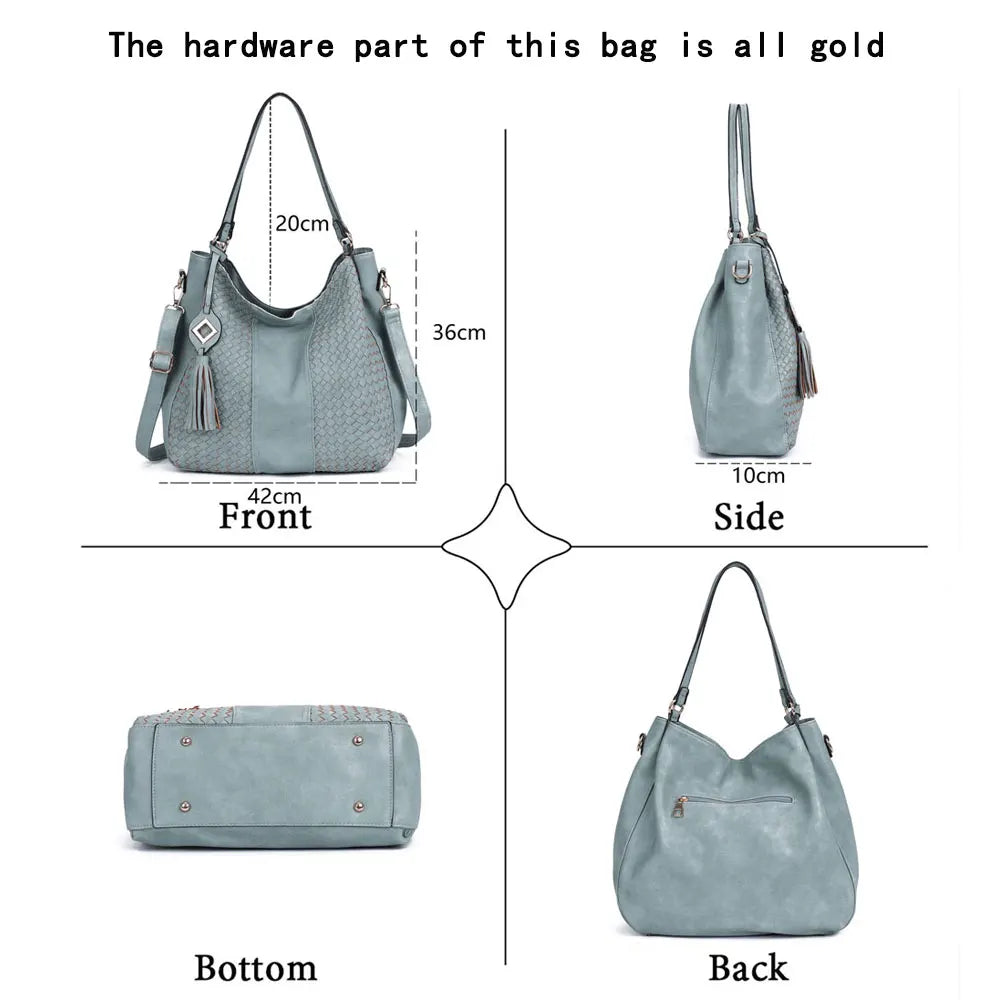 BellaViva Woven PU shopping bag-Elly Rose