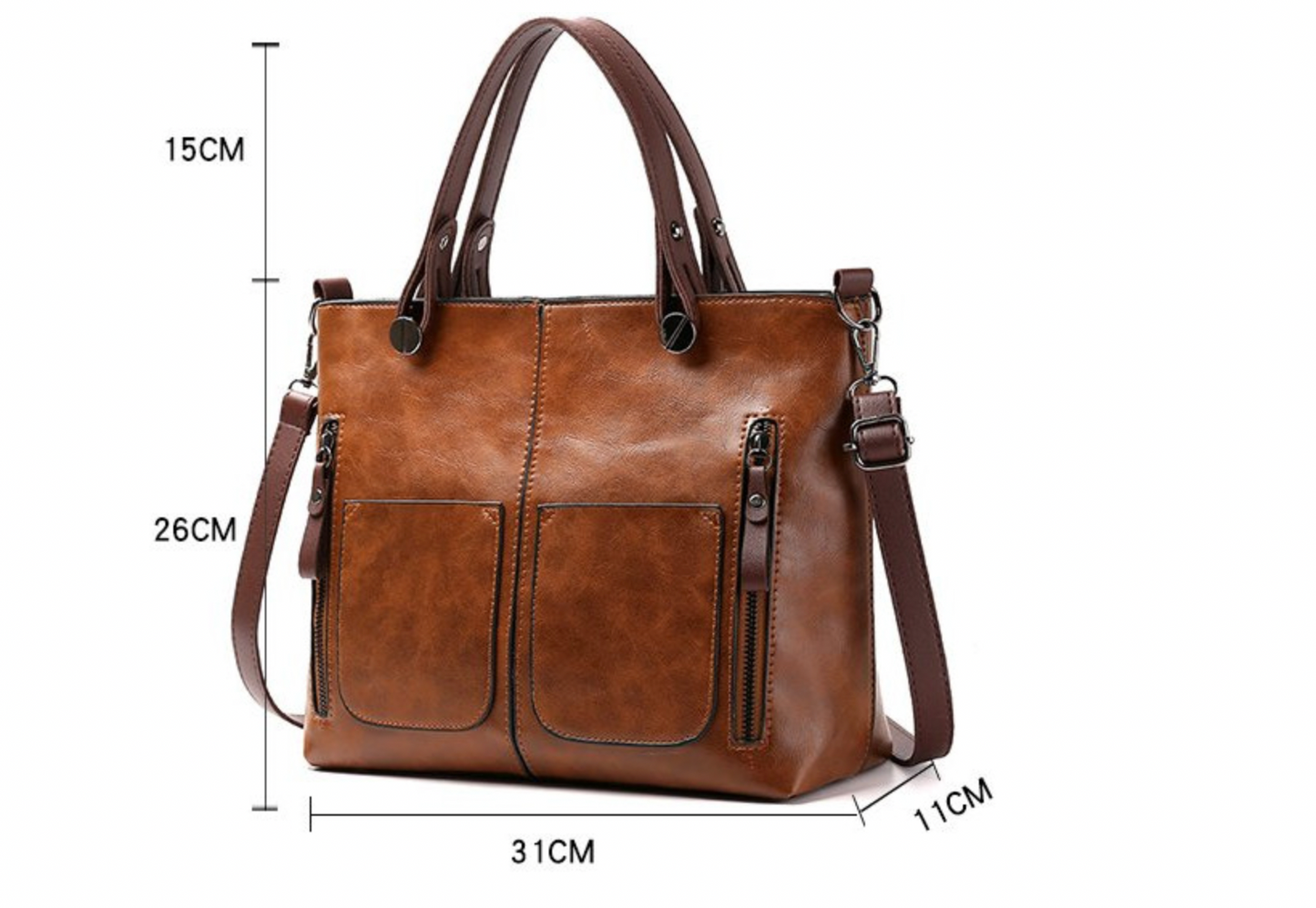 Elly - Vintage leather shoulder bag for ladies-Elly Rose