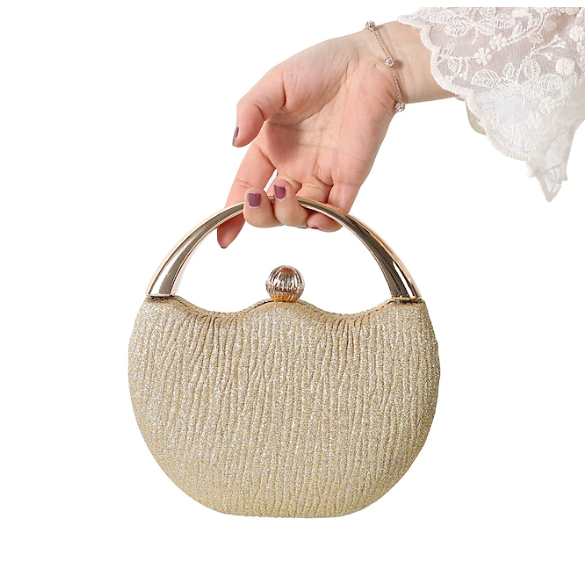Chic clutch bag with metal handle - Leighton-Elly Rose