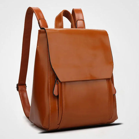 Carmine | Elegant PU leather laptop backpack - padded and practical